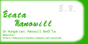 beata manowill business card